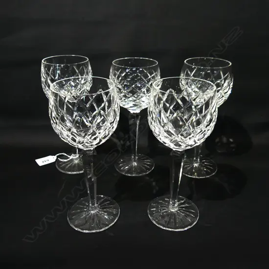 5 WATERFORD HOCK WINE GLASSES (4+1) H.190mm