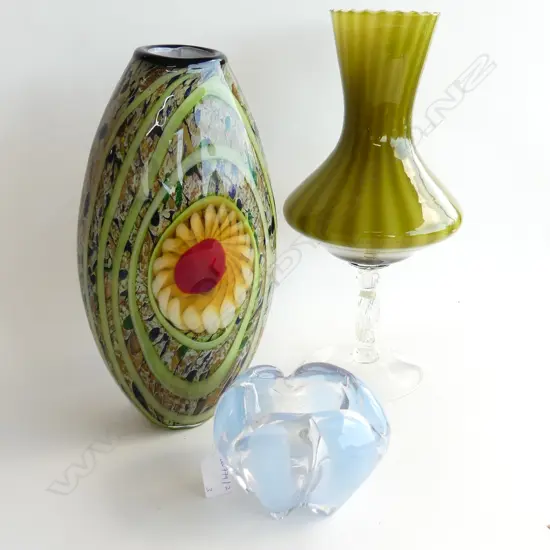 3 PCES ART GLASS H.390mm