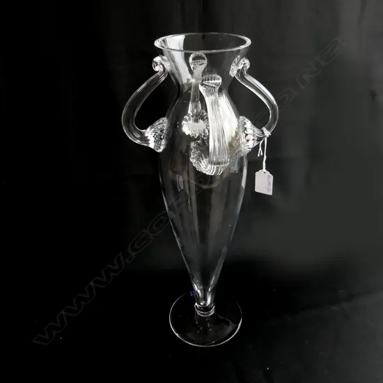 AJETO CZECH ART GLASS VASE, SIGNED SOBOTKA H.425mm