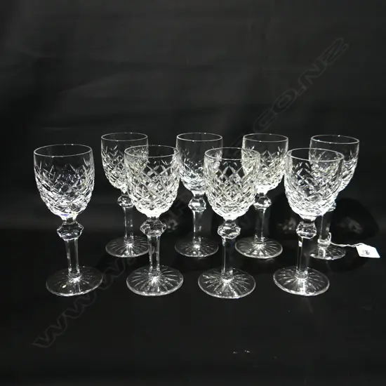 8 WATERFORD SMALL WINE GLASSES H.150mm