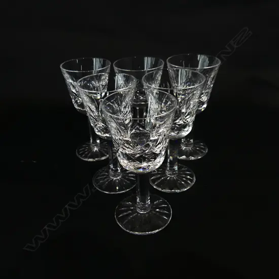 6 WATERFORD 'LISMORE' PORT / SHERRY GLASSES H.90mm