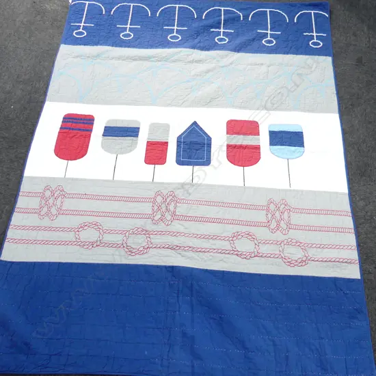 NAUTICAL THEME PATCHWORK QUILT 