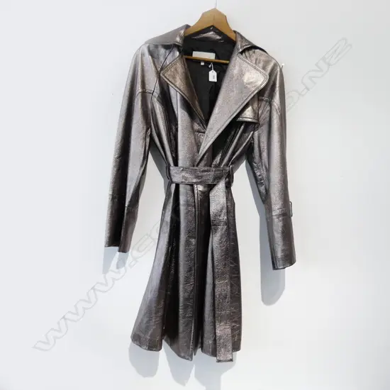 WOMEN'S VALENTINO METALLIC TRENCHCOAT, SIZE 42/6