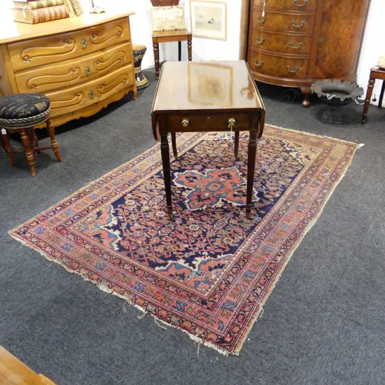 HAND KNOTTED  SEMI ANTIQUE CAUCASIAN RUG 2040 X 1310 MM SHOWING WEAR