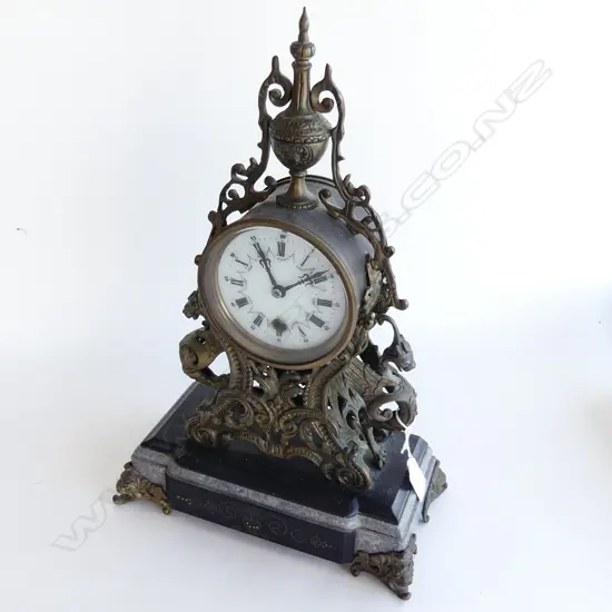 REPRODUCTION FRENCH GILT BRONZE CLOCK H. 435MM