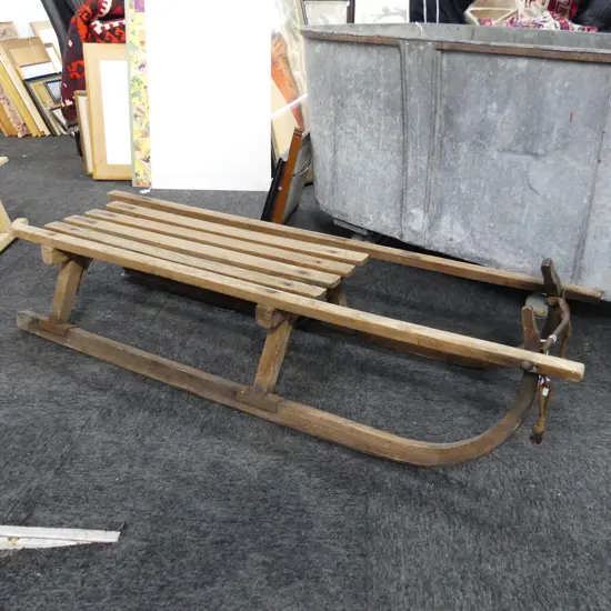 VINTAGE WOODEN SLED L. 1155MM