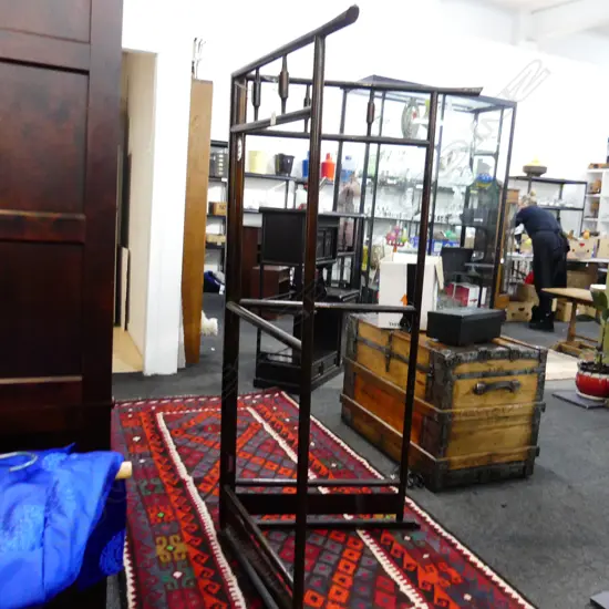 OLD JAPANESE LACQUERED ROOM CORNER CLOTHING STAND gold speckled H.1520mm