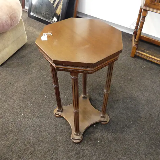 MAHOGANY TALL OCCASIONAL TABLE H. 680 DIA 385MM