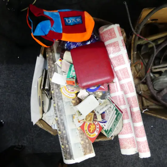 BOX LOT ASST; MAGAZINES, BEER COASTERS ETC