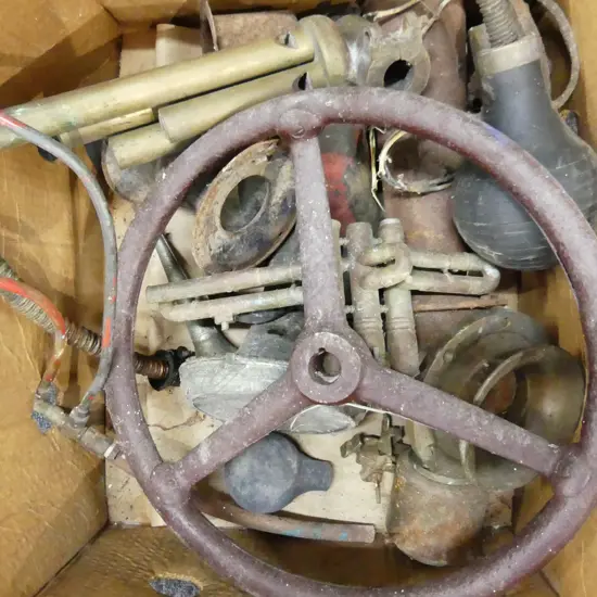 BOX LOT EARLY 20thC CAR PARTS ETC