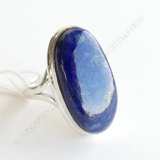 LAPIS LAZULI OVAL SHAPED & SILVER DRESS RING