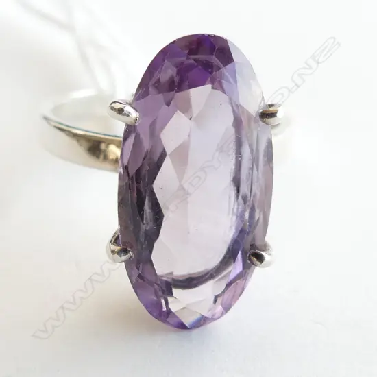 LG AMETHYST & SILVER DRESS RING