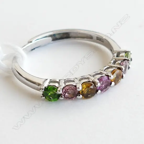 TOURMALINE & 925 SILVER RING (ADJUSTABLE SIZE) 