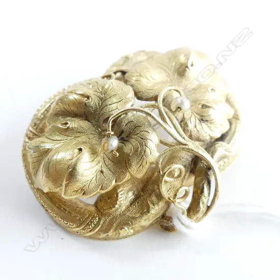 19thC 15ct GOLD BROOCH 8.8gms