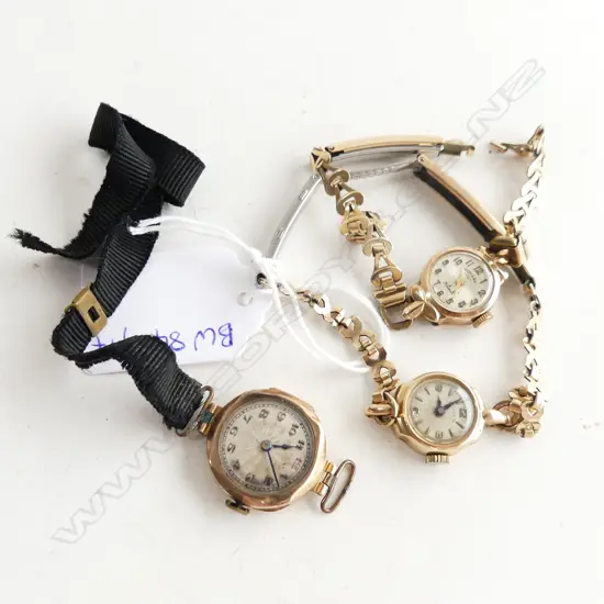 3 VINTAGE LADIES WATCHES; 2 w. 9CT FACES