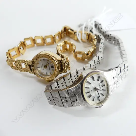 LADIES VINTAGE SEIKO 835 SILVER WATCH + 1 OTHER