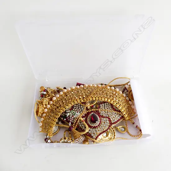 BOX OF INDIAN WEDDING JEWLERY