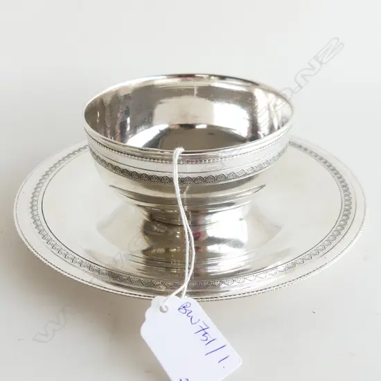 EGYPTIAN 900 SILVER PLATE 180mm dia & BOWL (BOWL UNMARKED) 312 GRAMS