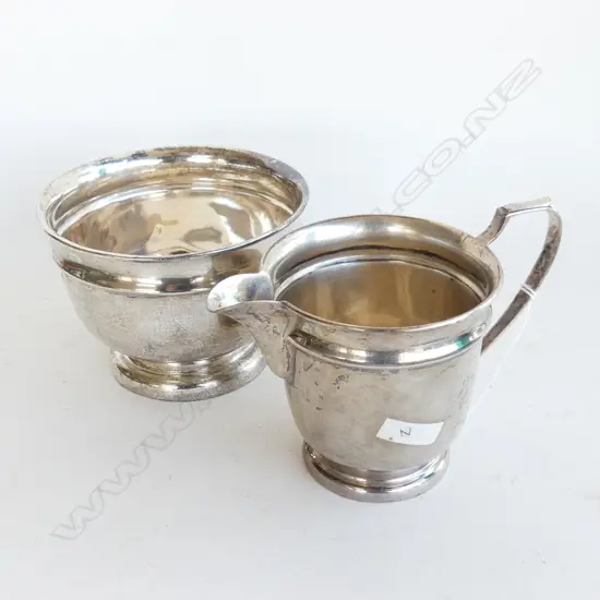 STG SILVER SUGAR BOWL AND CREAM JUG SHEFFIELD  1935 210g