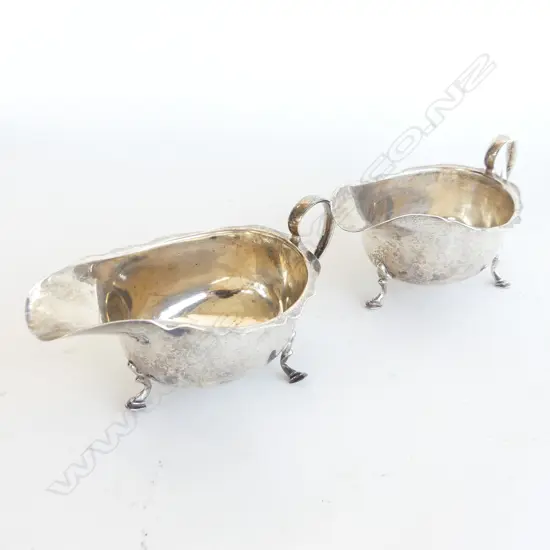 PR OF STG SILVER SAUCE BOATS SHEFFIELD 1925 231g