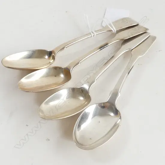 4 STG SILVER TEASPOONS LONDON 1831 119 GRAMS