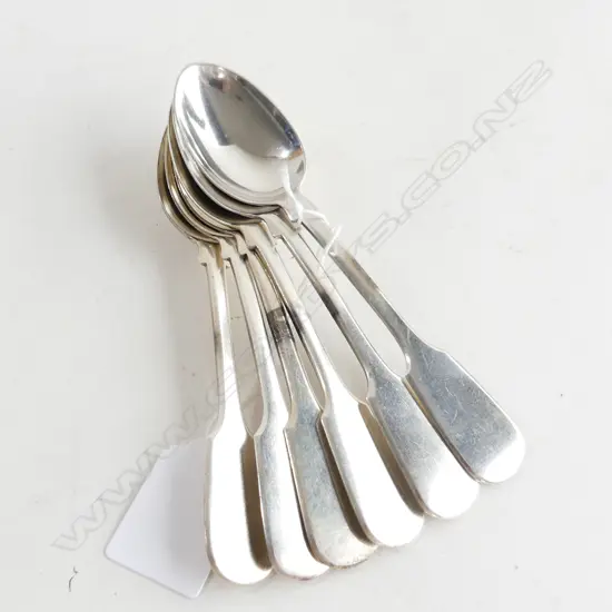 6 STG SILVER TEA SPOONS LONDON 1859 175 GRAMS
