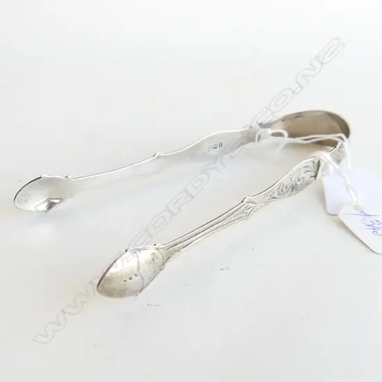 LONDON 1804 PR SILVER ENGRAVED SUGAR TONGS by P A & W Bateman 