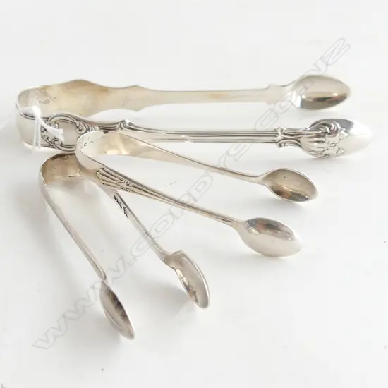 3 HALLMARKED STG SILVER SUGAR TONGS 108 GRAMS