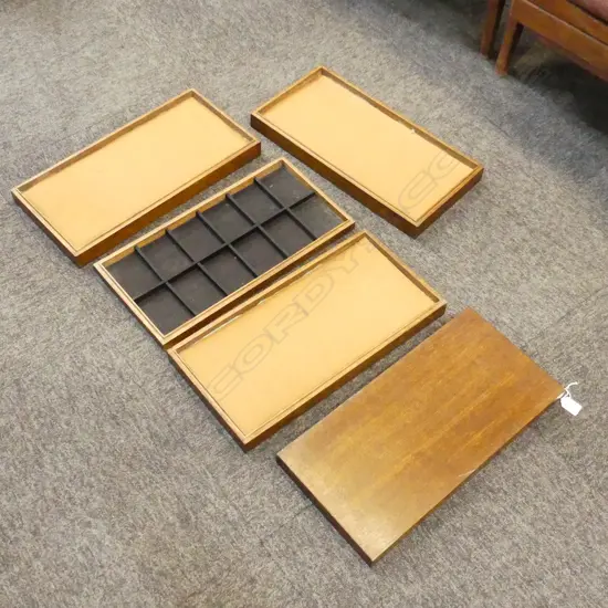 5 STACKING WOODEN TRAYS 475x235x170mm