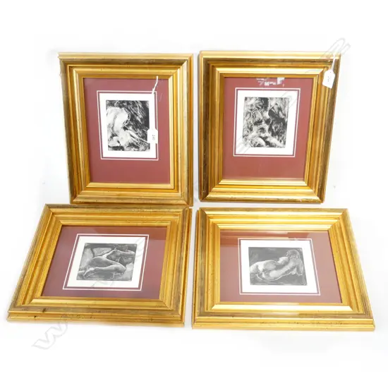 4 PHILLIP BEADLE LIFE STUDY ETCHINGS 140x120mm