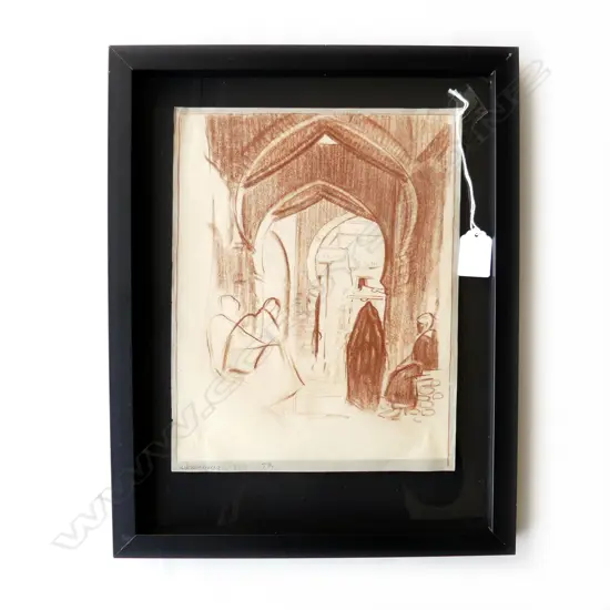 JOHN WEEKS OUDAGHIR FRAMED SKETCH 275 X 215MM