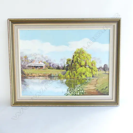 OIL RURAL SCENE SIGNED N MACINTTREH580MM L730MM