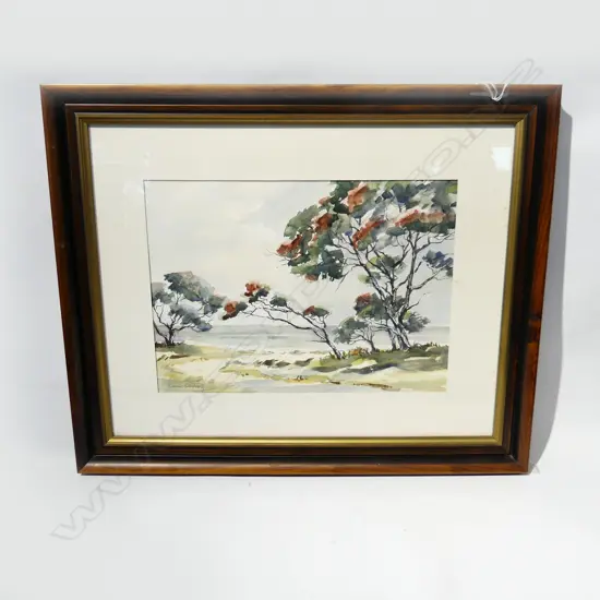 ISMAY COULING, COASTAL SCENE, WATERCOLOUR, SIGNED 370 X 270MM