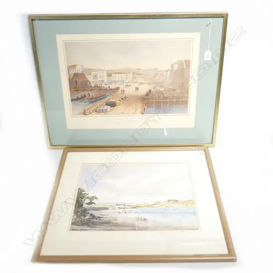 HOGAN EARLY AUCKLAND PRINT NO.4 370x510mm + BRYAN HAYES 'RIVER TEIGN' WC PRINT 295x395mm