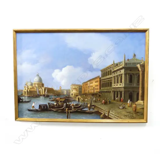 VENETIAN SCENE, GOLD FRAMED REPRODUCTION, 650 x 950MM