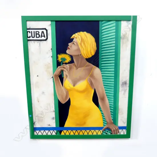 CUBAN 'WOMAN IN YELLOW', OIL ON CANVAS, 920 x 700