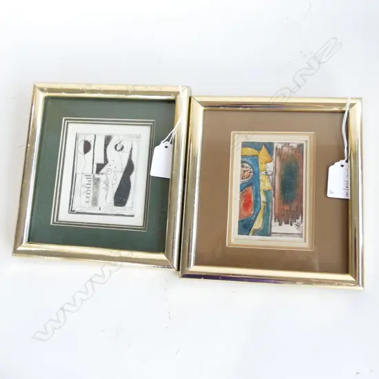 2 HENRYK SZYDLOWSKI (POLAND, b.1950) ARTWORKS; 'SILENT NIGHT' 2/2 1981 & 'OLD CLOCK' A.P. 1980 100x70mm... 