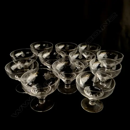 12 STUART CRYSTAL WOODCHESTER / FERN SUNDAE GLASSES 105mm dia