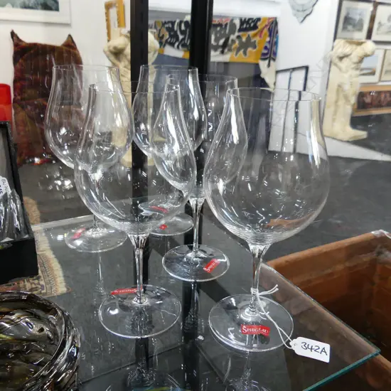 FIVE SPIEGELAU WINE GLASSES, H.230mm