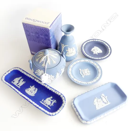 6 PCS BLUE WEDGEWOOD JASPERWARE