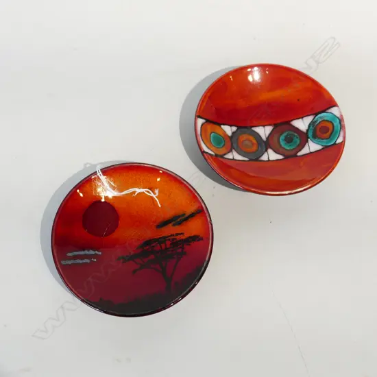 PR SM BURNT ORANGE GLAZED POTTERY BOWLS (DIA 120MM) 1 MARKED POOLE