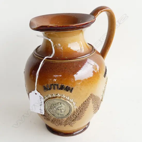 1 ROYAL DOULTON LAMBETH WARE PITCHER, THE FOUR SEASONS, H.190mm