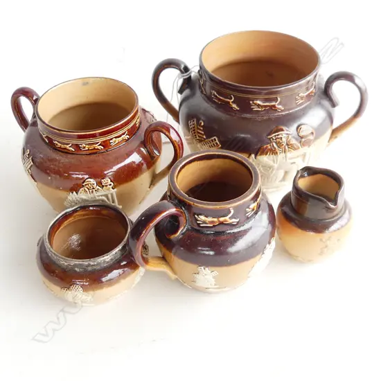 5 PCS SML ROYAL DOULTON LAMBETH WARE, SML CHIP TO LRGEST
