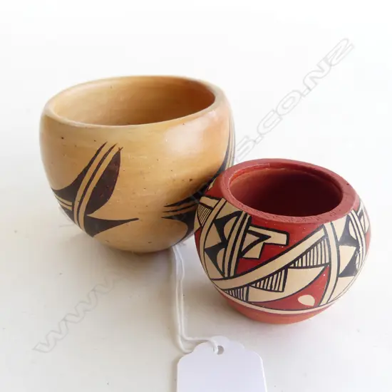 2 PCES AMERICAN INDIAN POTTERY FROM ARIZONA H.55mm
