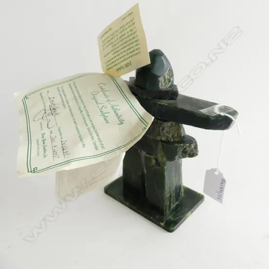 INUIT JADE SCULPTURE IN THE IMAGE OF MAN H180MM
