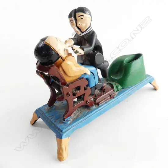 REPRO CAST IRON MONEY BOX THE DENTIST H150MM