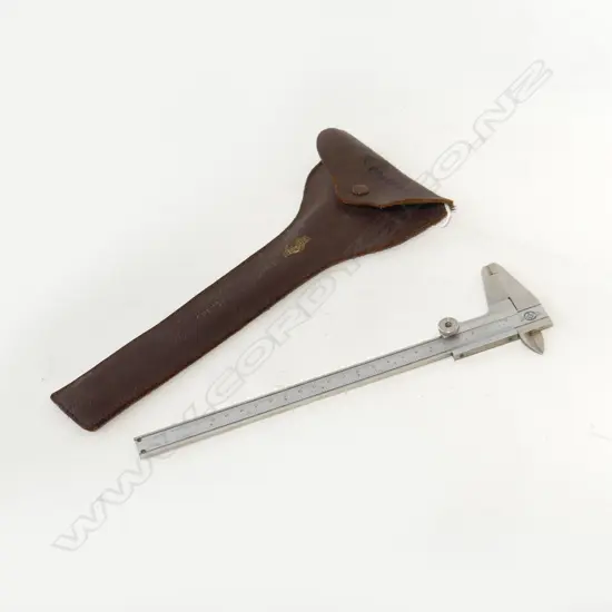 KANON VERNIER HARDENED STAINLESS STEEL CALLIPER IN LEATHER CASE L. 285MM  