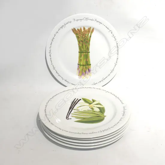 6 LIMOGES DINNER PLATES w. RICHARD BRAMBLE ILLUSTRATIONS 300mm dia