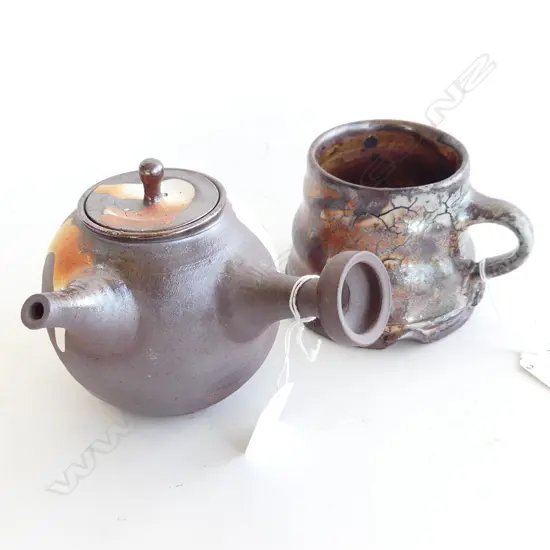 ART POTTERY MUG + TERRACOTTA TEAPOT 