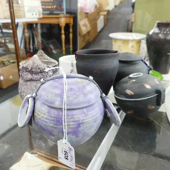 CHRISTINE BELL PEARSON - 6 SMALL POTS H.105mm